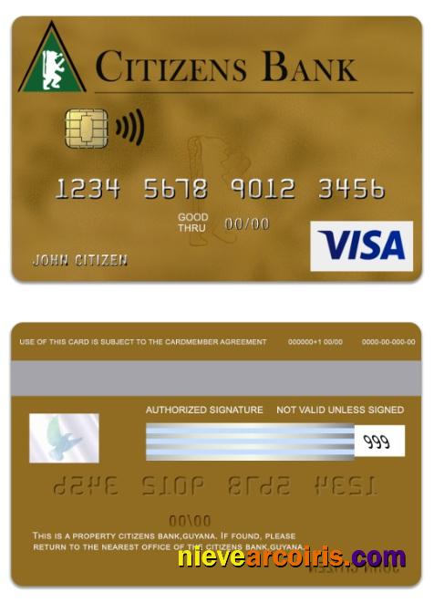 Guyana Citizens Bank visa gold card